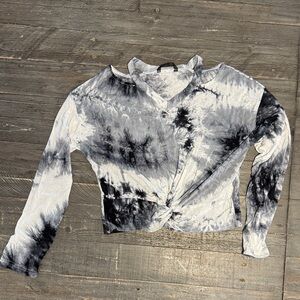 Marbled crop top with long sleeves | Size Small